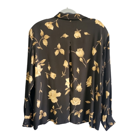 Elegant Jones New York Floral Button-Down Blouse - 100% Rayon Size 14 - Picture 2 of 5